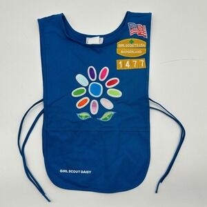Girl Scout Daisy Tunic Blue Uniform Vest Badgerland Troop 1477 Patches 03040
